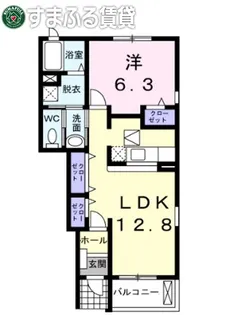 メゾンアモロッソⅠ番館【103号室】の間取り