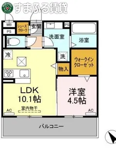 D-スクエア鴨田【1階】の間取り