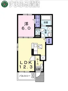 グランデヴィラ国森Ⅰ【101号室】の間取り