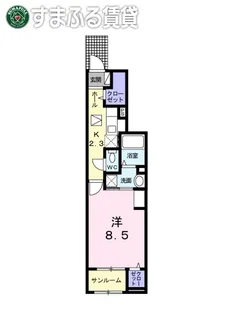 リリオ カーサ【103号室】の間取り
