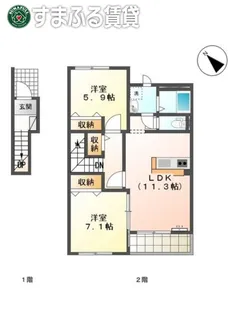グリーン ベル【203号室】の間取り