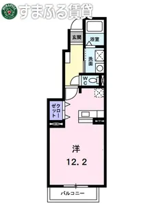 シャン・ド・フルール【102号室】の間取り