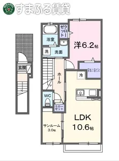 ラ・セゾンⅤ【205号室】の間取り