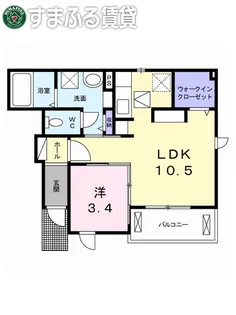 サン リバー【1階】の間取り