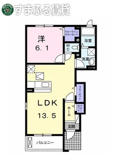 ラリック・ヒルB【101号室】の間取り
