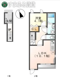 タウン井田Ⅱ【202号室】の間取り