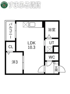 Jack ashinoyaⅠ【303号室】の間取り