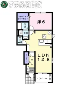 アンソレイエ A【105号室】の間取り