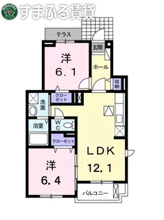 ベルエクラ【1階】の間取り