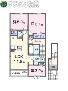 ヴィラ セレッソ【201号室】の間取り