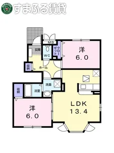 シリアス21A棟【101号室】の間取り