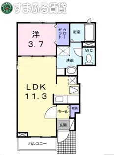 リヴェール【101号室】の間取り
