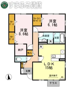 エスポワール真伝【1階】の間取り