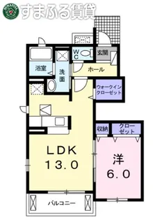プレミアシャープ【103号室】の間取り