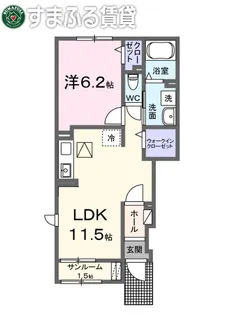 ブリーゼ幸田【1階】の間取り