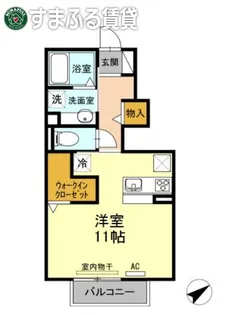 ウッドイン【107号室】の間取り