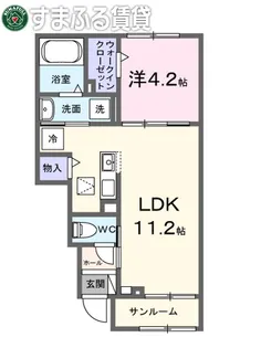クラスペディアA【102号室】の間取り