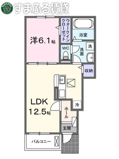 エスポワール中園【1階】の間取り