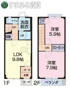 ルミエールセブンA【2号室】の間取り