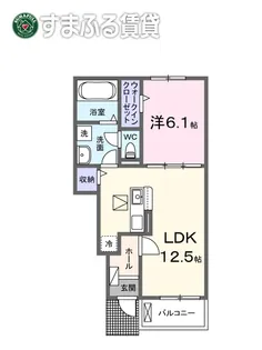エスポワール中園【103号室】の間取り