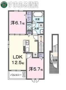 エスポワール中園【201号室】の間取り