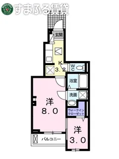 メゾン・ド・カルム【102号室】の間取り