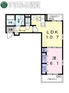 リジエール幸田【102号室】の間取り