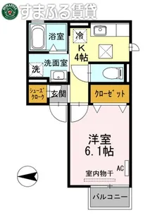ヴィレッタあいみ【102号室】の間取り