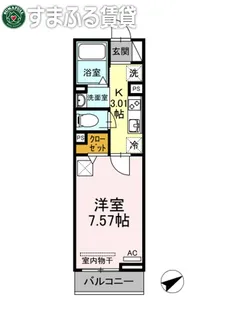 ウッドイン舳越【105号室】の間取り