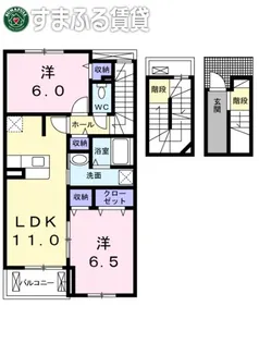 ラトゥール南若王子【302号室】の間取り