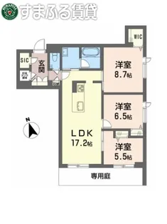 カーサ・レジデンス【102号室】の間取り