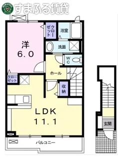 フルラージュ松橋【2階】の間取り