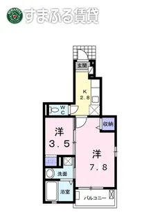 ローズデール【1階】の間取り