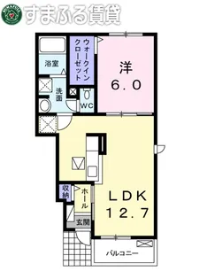 ルーダ洲山 イースト【1階】の間取り