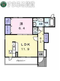 グラース渡【1階】の間取り