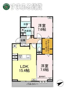パークハイツ竜美【2階】の間取り