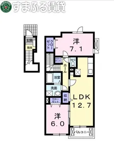 ロアンジュ A【203号室】の間取り