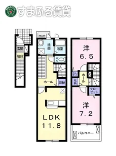 グリーンシティ竜美C【202号室】の間取り