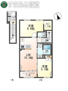 ウィルヴィレッジ 弐番館【2階】の間取り