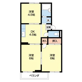 ホワイトハイツ八幡【205号室】の間取り