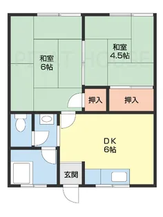 加太アパート【2-A号室】の間取り