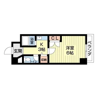 シティガーデン新通【706号室】の間取り