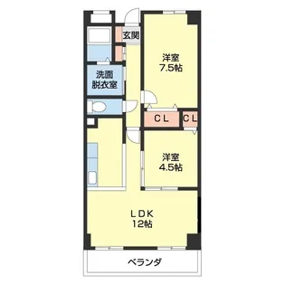 和歌山県和歌山市紀三井寺【マンション】の間取り