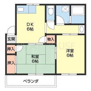 ローズ北出島【202号室】の間取り