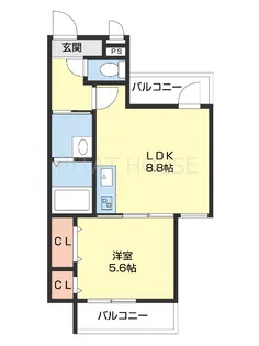 フジパレス新通【201号室】の間取り