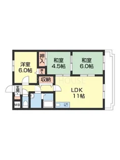 スペイシャル紀の川【3階】の間取り