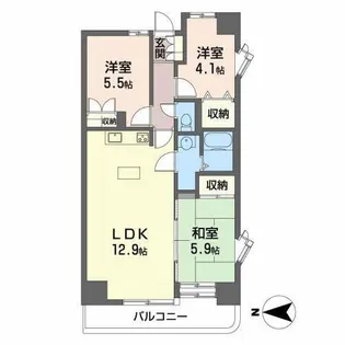 朝日プラザ十番丁【8階】の間取り