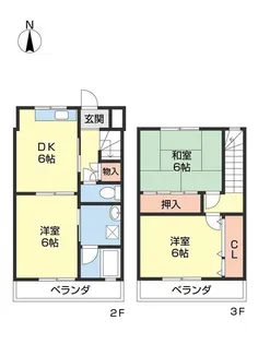 グリーンヒルとまとⅢ【205号室】の間取り