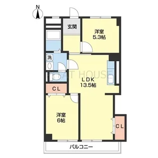 第2ひらたパークハイツ【503号室】の間取り