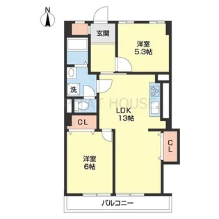 ひらたパークハイツ【303号室】の間取り